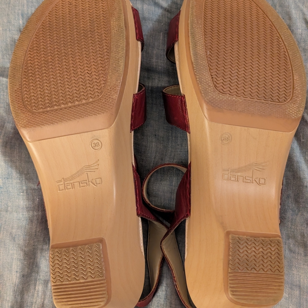 Dansko Karen Red Burnished Calf Sandals Size 38 - Picture 5 of 5